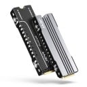 Radiateur pour M.2 SSD 78 x 23 x 10 mm pour disques 2280 NVMe et NGFF avec ailettes et conductivité thermique de 237 W/mK en finition gris-noir 5