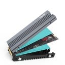 Radiateur pour M.2 SSD 78 x 23 x 10 mm pour disques 2280 NVMe et NGFF avec ailettes et conductivité thermique de 237 W/mK en finition gris-noir 7