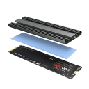 Radiateur SSD 73 x 24 x 5 mm Radiateur passif en aluminium avec coussinet thermique en silicone et élastiques pour fixation au disque SSD 2