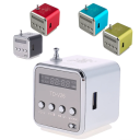 Rádio FM Digital Portátil com Reproduzidor e Ecrã LCD 3W Leitor MP3 Cartão TF USB Mini Rádio Receptor Recarregável 600mAh LED Áudio Slot 32GB 5