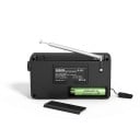Radio numérique portable 7,8 x 3,6 x 15 cm FM LW SW et MW avec Bluetooth et MP3 depuis carte TF avec réveil et chargement USB-C en couleur noire 5