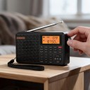Radio portabil digital 7,8 x 3,6 x 15 cm FM LW SW și MW cu Bluetooth și MP3 de pe cardul TF cu alarmă și încărcare USB-C de culoare neagră 2