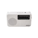 Rádio portátil FM e AM 12,7 x 7,4 x 3,4 cm Conector para auscultadores 3,5 mm Altifalante 1 W Antena 180° 2