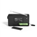 Radio portatile digitale 7,8 x 3,6 x 15 cm FM LW SW e MW con Bluetooth e MP3 da scheda TF con sveglia e ricarica USB-C in colore nero 5