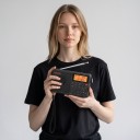 Radio portatile digitale 7,8 x 3,6 x 15 cm FM LW SW e MW con Bluetooth e MP3 da scheda TF con sveglia e ricarica USB-C in colore nero 7