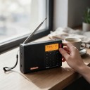 Radio portatile multibanda 15,7 x 9,2 x 3,2 cm con bande FM AM SW MW LW e AIR con SSB e RDS e batteria estraibile di colore nero 2