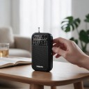 Radio tascabile 12,5 x 2,8 x 7,2 cm in stile retro con 4 bande FM1 FM2 MW e SW con elaborazione del segnale DSP e antenna telescopica 7
