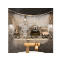 Raft de baie acrilic 24x9x8 cm, organizator de depozitare transparent, montat pe perete, fără găurire, suport pentru cosmetice, decorare 6