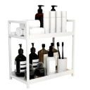 Raft de depozitare pentru baie cu două niveluri 30x17x30 cm, organizator multifuncțional pentru cosmetice, raft de baie de mare capacitate 10