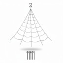 Ragnatela gigante di Halloween 5 m Decorazione esterna a forma di triangolo Con gancio e 5 picchetti da terra Decorazione per casa e giardino 5
