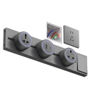 Rail socket met schakelaar 50 cm, wandstrip 8000 W, 250 V / 32 A, aluminium, LED verlichting, zwart, voor keuken en kantoor 4