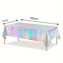 Rainbow Plastic Party Tablecloth 183 x 137 cm Colourful Table for Celebration Birthday Decoration Disposable Rectangular Tablecloth 3