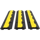 Ralentisseurs 3 pcs pour voitures 101 x 24,5 x 5 cm capacité 4500 kg caoutchouc PVC noir-jaune pour route et garage 1