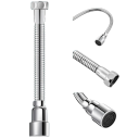 Rallonge de robinet en acier inoxydable avec tuyau flexible 30 × 2,2 × 2,4 cm buse rotative à 360° avec aérateur adaptateur universel pour évier de cuisine 5