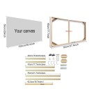 Rama foto din lemn natural 45 x 95 cm Rama pentru pânză 50 x 100 cm Rama suspendată pentru fotografii, postere, tablouri DIY montaj decorativ 2