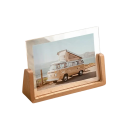 Rame de fotografii transparent creativ 10,2 x 15,2 cm Suport din lemn de fag 4,6 x 1 cm Suport modern din acril pentru decorarea fotografiilor 3
