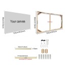 Rame din lemn natural pentru fotografii 80 x 120 cm Rame pentru pânză 85 x 125 cm Cu întărire medie de 77,5 cm ramă suspendată pentru fotografii și tablouri DIY 2