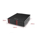 Rámeček na pevné disky Hot-swap 6 Gb/s 6 pozic pro 2,5palcové SATA HDD i SSD Kovové tělo s ventilátorem Černý Do pozice 5,25 palce v PC 4
