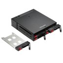 Rámeček na pevné disky Hot-swap 6 Gb/s 6 pozic pro 2,5palcové SATA HDD i SSD Kovové tělo s ventilátorem Černý Do pozice 5,25 palce v PC 5