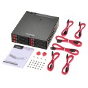 Rámeček na pevné disky Hot-swap 6 Gb/s 6 pozic pro 2,5palcové SATA HDD i SSD Kovové tělo s ventilátorem Černý Do pozice 5,25 palce v PC 7