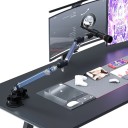Rameno na mikrofon s přísavkovou základnou tři klouby 360 stupňů redukce 3/8 na 5/8 palce a držáky kabelu černé na stream a nahrávání 2