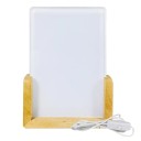 Rameză LED iluminată pentru fotografie 15 x 10 cm acril și lemn culoare naturală cu cablu pentru comutator pentru decorarea interiorului 1