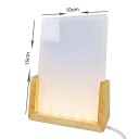 Rameză LED iluminată pentru fotografie 15 x 10 cm acril și lemn culoare naturală cu cablu pentru comutator pentru decorarea interiorului 3