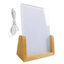 Rameză LED iluminată pentru fotografie 15 x 10 cm acril și lemn culoare naturală cu cablu pentru comutator pentru decorarea interiorului 4