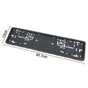 Ramezzo nero universale per targa europea 52,7x13 cm Supporto targa impermeabile con montaggio Accessori per auto e rimorchi 3