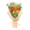Ramo de flores de ganchillo artificial con aspecto decorativo de mano 22 cm tela de poliéster flor de regalo para celebraciones y decoración de interiores 6