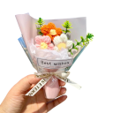 Ramo de flores decorativas de ganchillo 20x16 cm algodón lechoso ramo de regalo para cumpleaños festividades celebraciones e interior 3