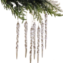 Rampouchi decorativi invernali 9,8 cm set da 10 pezzi Decorazioni in cristallo appese per l'albero di Natale decorazioni per la casa e per le occasioni festive 2