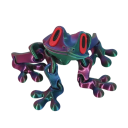 Rana magnetica polohabile figura flessibile max 14 cm struttura snodabile decorazione per superfici metalliche frigorifero 3