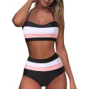 Randig bikini för kvinnor P1105 1