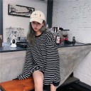 Randig lös sweatshirt för kvinnor 2