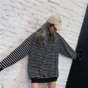Randig lös sweatshirt för kvinnor 4