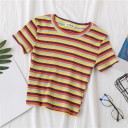 Randig T-shirt för kvinnor B394 3