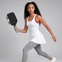 Raqueta de pickleball con forma alargada Totalmente encapsulada Grosor 16 mm Núcleo de espuma TFP Negra con borde blanco Para entrenamiento y partidos 6