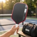 Raquete de pickleball em fibra de carbono com estrutura cinética Espessura 16 mm Amortecimento de impactos Formato alongado Para treino 9