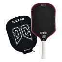 Raquette de pickleball en fibres de carbone avec housse Épaisseur 14 mm Thermoformée Forme allongée Pour la puissance et la rotation 3