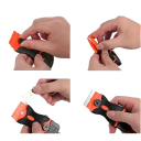 Raschietto con lame intercambiabili per pellicole e adesivi 11,5x4,5 cm Lama in plastica e metallo per vetri, ceramica e vetri auto, 20 lame di ricambio 3