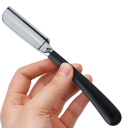 Rasiermesser 15,5 x 6,1 x 1,7 cm Edelstahl Holzoptik Griff Professionelles Friseurmesser für Bart 3