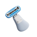 Rasoio manuale da viaggio per donne con custodia Rasoio da donna con testina a 5 lame e manico in silicone Mini rasoio con striscia lubrificante idratante 6 x 5 cm 2