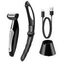 Rasoir electric pentru spate și corp cu mâner pliabil 38 cm încărcare USB negru pentru spate, piept și axile 1