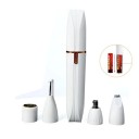 Rasoir électrique 4 en 1 Tondeuse multifonction 4 têtes interchangeables Épilateur lavable Pour la taille des sourcils, du nez, des cheveux et du corps 5
