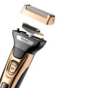 Rasoir électrique pour hommes 3 en 1 Rasoir à grille Tondeuse à barbe et à poils de nez et d'oreilles Lames en acier au carbone Pour le visage 5