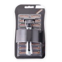 Rasoir manuel pour homme avec lame à trois couches Tondeuse à barbe Rasoir avec têtes interchangeables Poignée avec 19 lames interchangeables Rasoir traditionnel pour un rasage manuel 2