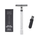 Rasoir manuel pour homme Rasoir ajustable à double lame en acier inoxydable Rasoir classique pour hommes 10,3 x 4 cm 5