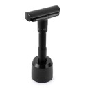 Rasoir noir réglable avec 5 lames rasoir manuel avec 6 niveaux de réglage de la lame Rasoir de luxe avec support 10,8 cm x 5 cm x 1,3 cm 2