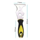 Raspador multifuncional de masilla 20,5 cm espátula de acero inoxidable con abridor y limpiador de rodillos amarillo y negro para bricolaje en casa 3